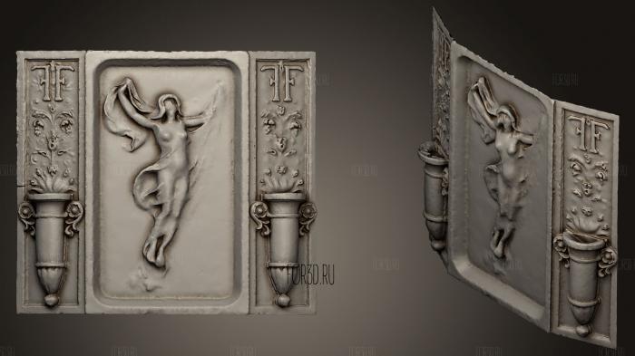 Basrelief on a tomb Pre Lachaise Cemetery stl model for CNC